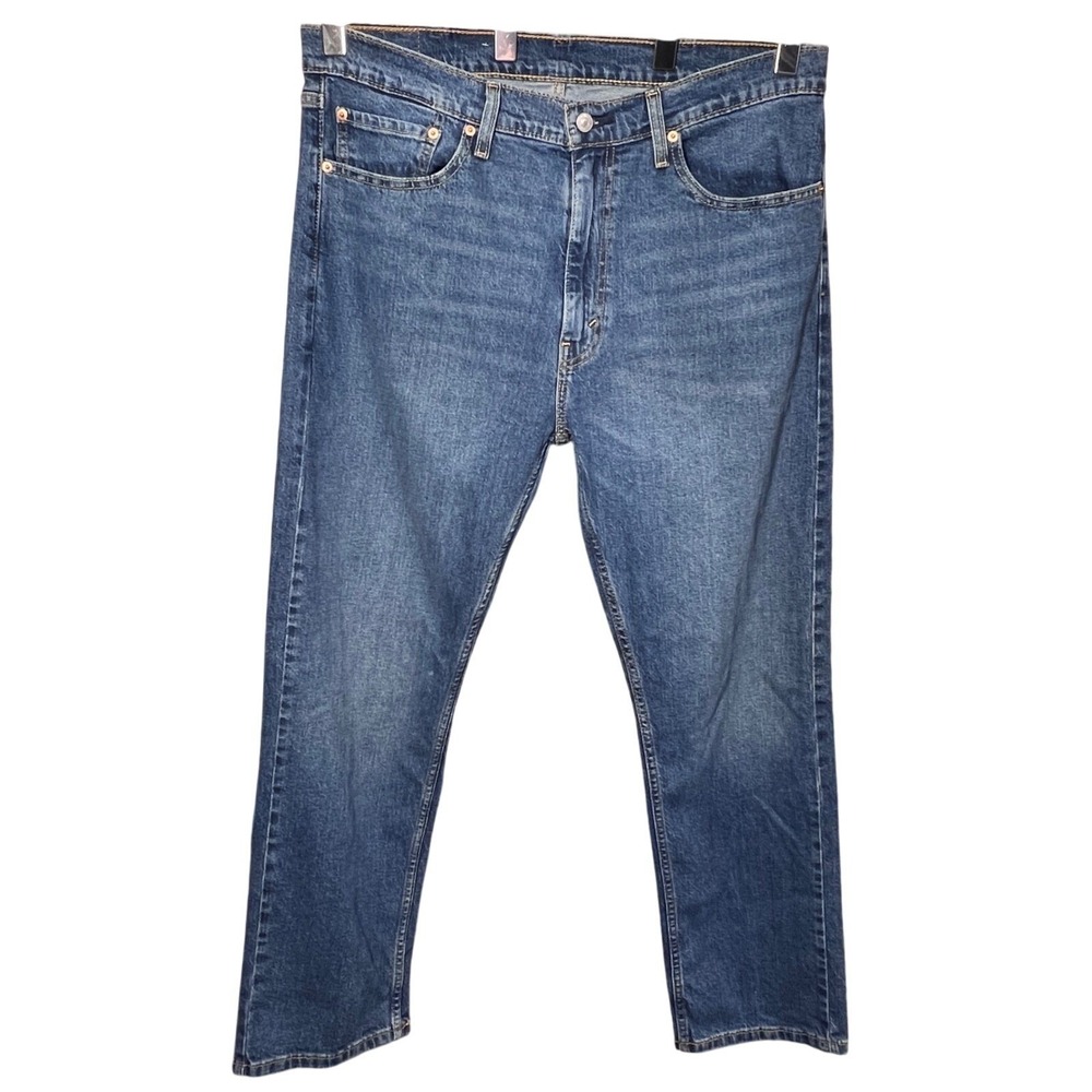 Levi's Blue 505 Regular Fit Straight Leg Jeans Mens 38x30